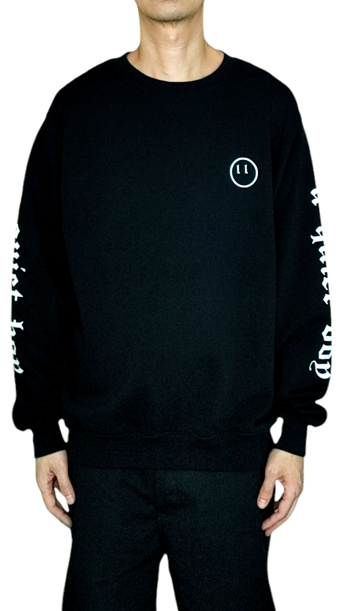 Sleeve Print Face Sweatshirt